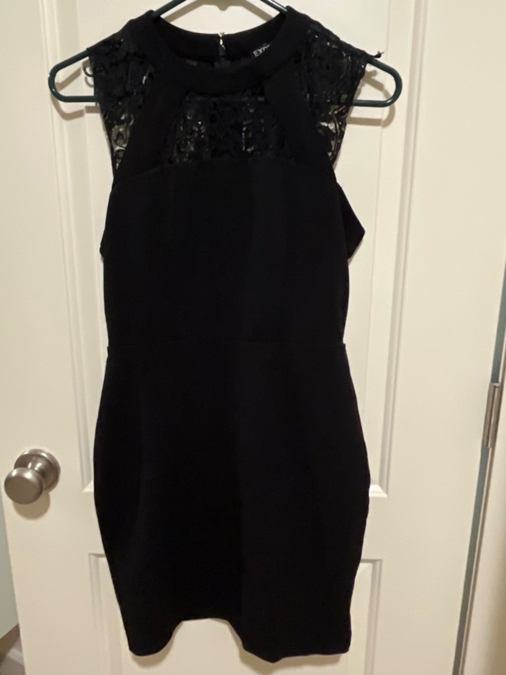 Express Black Lace Yoke Mini Dress